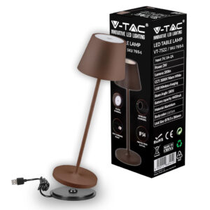 LED 2W Table Lamp (4400mA Battery) Wireless Charging 3000K IP54 Dimmable Corten Body