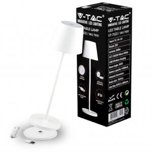 LED 2W Table Lamp (4400mA Battery) Wireless Charging 3000K IP54 Dimmable White Body