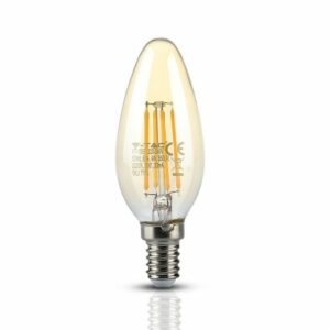 LED Bulb - 4W Filament E14 Candle Amber Cover 2200K