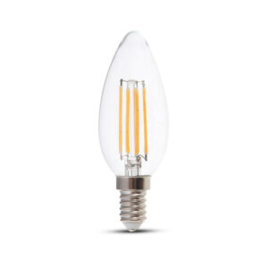 LED Bulb 4W Filament E14 Clear Cover Candle Dimmable 3000K 