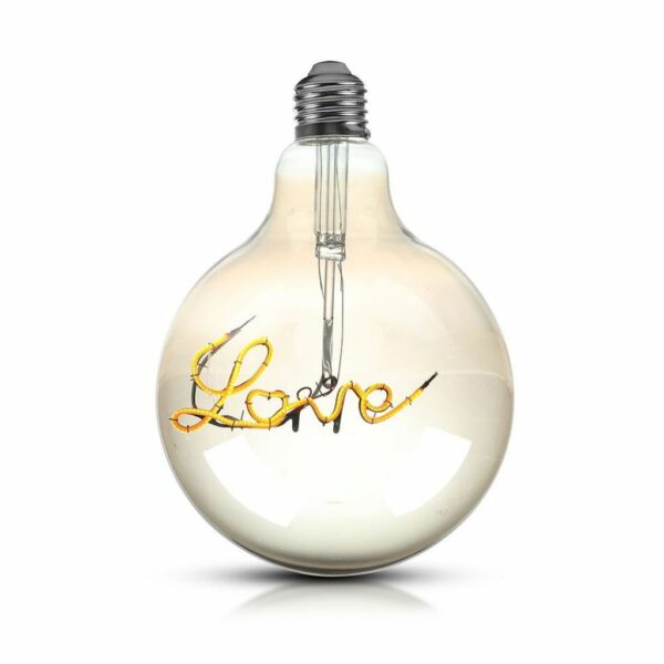 LED Bulb 5W E27 Filament G125 Amber Glass 2200K Love