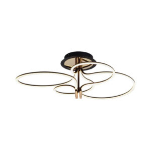 LED Designer Pendant Lampholder Plated Gold + Black Body