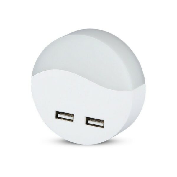 LED Night Light with USB Round 4000K