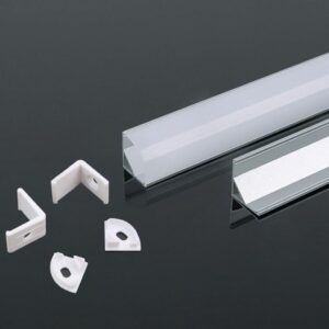 LED Strip Mounting Kit with Diffuser Aluminum 2000* 15.8*15.8mm White Housing