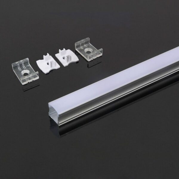 LED Strip Mounting Kit with Diffuser Aluminum 2000* 17.2*15.5mm Milky