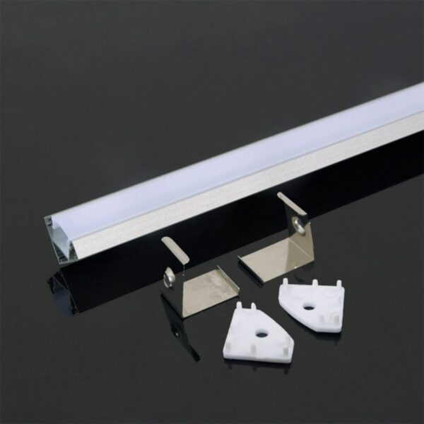 LED Strip Mounting Kit with Diffuser Aluminum 2000* 19*19mm White Housing