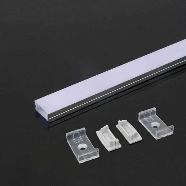 LED Strip Mounting Kit with Diffuser Aluminum 2000* 23.5*10mm Milky