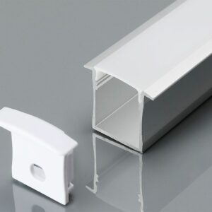 LED Strip Mounting Kit with Diffuser Aluminum 2000*30*20mm Milky