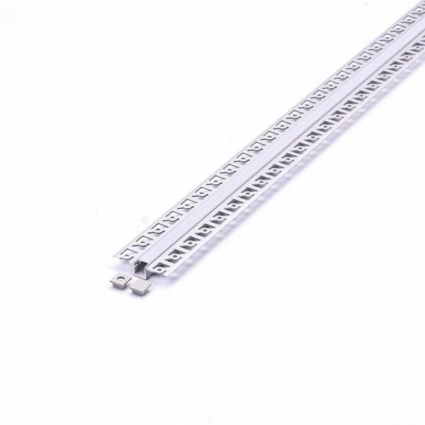 LED Strip Mounting Kit with Diffuser Aluminum Milky Gypsum Narrow 2000mm