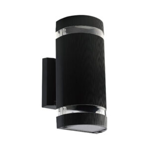 LED Wall Light with Black Body IP44 E27 Round