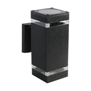 LED Wall Light with Black Body IP44 E27 Square