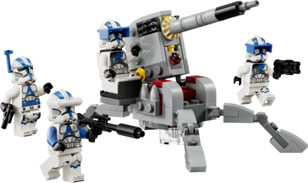 LEGO 75345 Battle Pack Clone Troopers Legione 501, 119 pezzi, Modellino da Costruire con Cannone Giocattolo Anticarro AV-7 e Shooter più 4 Personaggi