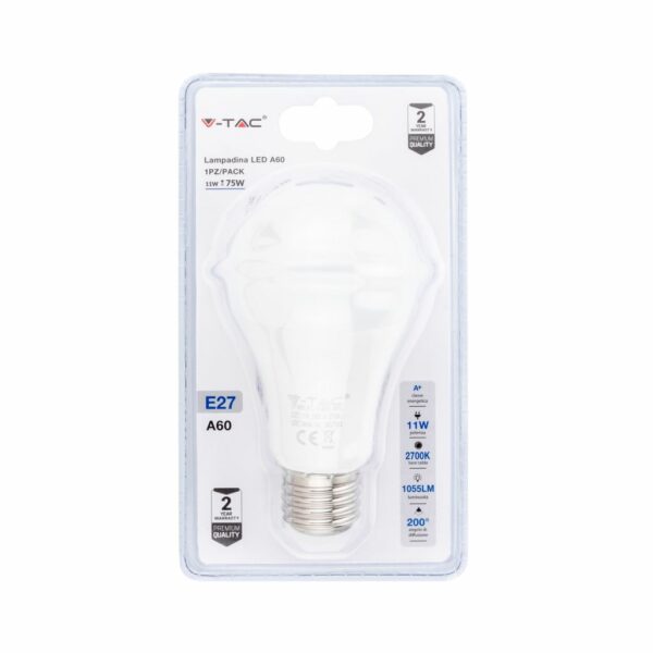 Lampadina LED 11W A60 E27 2700K (Blister 1 pezzo)