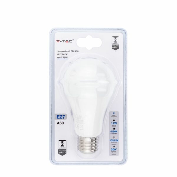 Lampadina LED 11W A60 E27 6400K (Blister 1 pezzo)