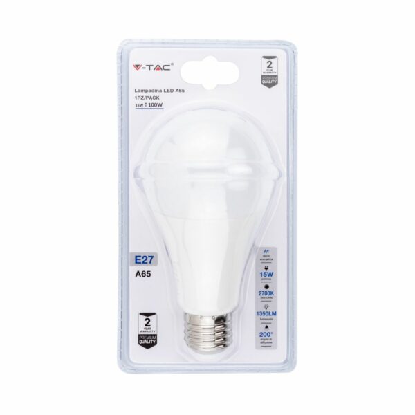 Lampadina LED 15W A65 E27 2700K (Blister 1 pezzo)