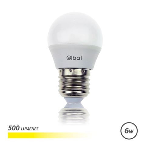 Lampadina LED Elbat G45 6W 500LM E27 Luce Calda - Risparmio Energetico - Lunga Vita Utile - Installazione Facile - Colore Bianco Caldo