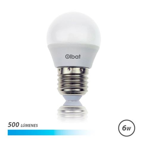 Lampadina LED Elbat G45 E27 6W 500 Lumen - Luce Fredda - Colore Bianco