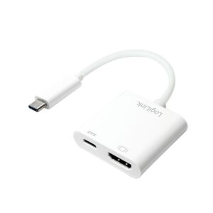 LogiLink 0.14m, 2xUSB-C/HDMI Bianco