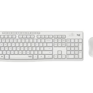 Logitech Bundle Tastiera Wireless+Mouse Desktop Mk295 Silent Combo, Usb, Layout Ita, Colore Bianco