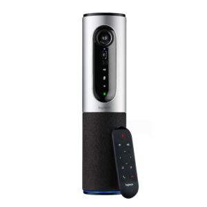 Logitech ConferenceCam Connect Sistema di videoconferenza portatile Webcam HD 1080p - USB 2.0 - Bluetooth - Microfoni e altoparlante integrati - Messa a fuoco automatica - Angolo di visione 90º - Colore Nero/Argento