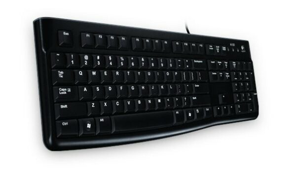 Logitech K120 Corded Keyboard - Full-size (100%) - Cablato - USB - QWERTZ - Nero