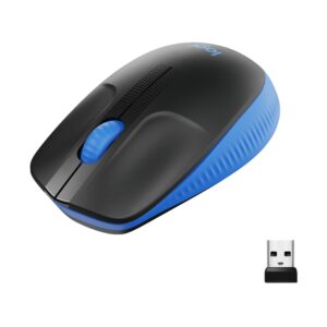 Logitech Mouse Wireless M190 Full-Size, Ottico, Usb, Blu