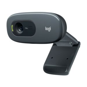 Logitech C270 Webcam HD, HD 720p/30fps, Videochiamate HD Widescreen, Correzione Automatica ?Luminosità, Microfono Riduzione del Rumore, Skype, FaceTime, Hangouts, ?WebEx,PC/Mac/Tablet/Chromebook