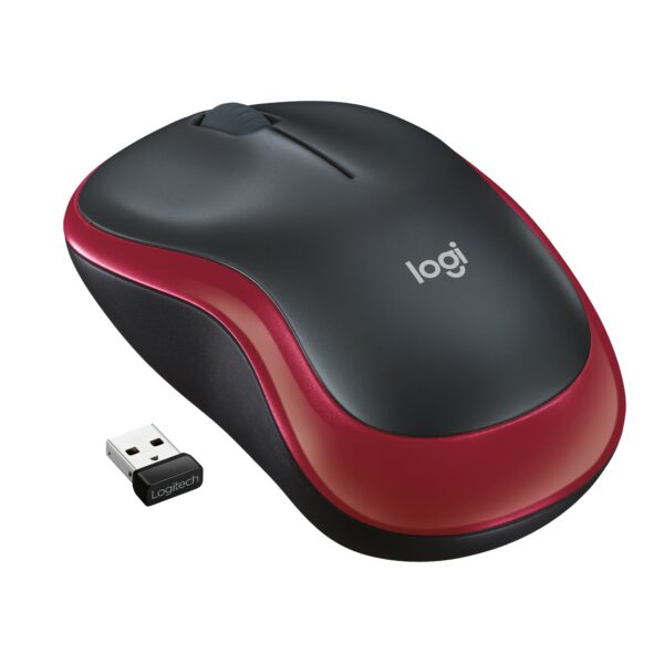 Logitech Wireless Mouse M185 Ottico, Usb, Colore Rosso