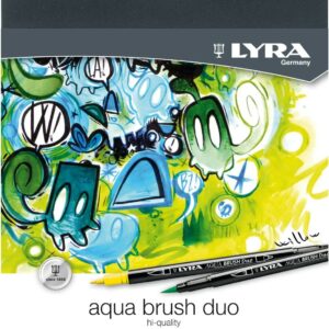 Lyra Aqua Brush Duo Confezione da 36 pennarelli a doppia punta - Tratti da 2 e 4 mm - Inchiostro a base d acqua - Colori assortiti