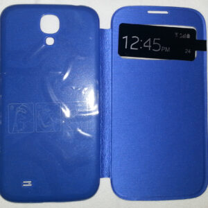 MEDIAKING CUSTODIA A FLIP PROTETTIVA IN ECOPELLE VISUALE ORARIO FRONTALE PER SAMSUNG GALAXY S4 BLUE MKFLIP04B