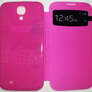 MEDIAKING CUSTODIA A FLIP PROTETTIVA IN ECOPELLE VISUALE ORARIO FRONTALE PER SAMSUNG GALAXY S4 ROSA MKFLIP04R