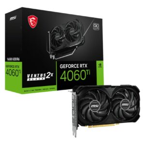 MSI GEFORCE RTX 4060 TI VENTUS 2X BLACK 16G OC scheda video NVIDIA 16 GB GDDR6