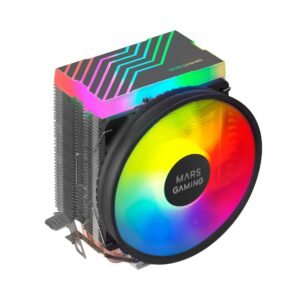 Mars Gaming MCPU33 Ventilador CPU Dual 110mm con Disipador 3 Heatpipes - Iluminacion FRGB - Velocidad Max. 1600rpm - Color Negro