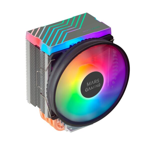 Mars Gaming MCPU44 Ventilador CPU Dual 110mm con Disipador 4 Heatpipes - Iluminacion ARGB - Velocidad Max. 1600rpm - Color Negro