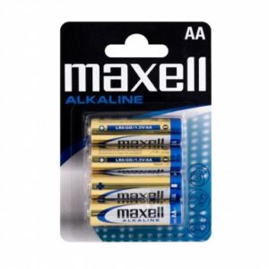 Maxell Confezione da 4 batterie alcaline LR06 AA 1.5V