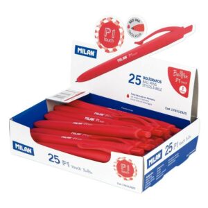 Milan 176512925 penna a sfera Rosso Penna a sfera retrattile a clip 25 pz