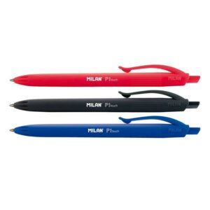 Milan BWM10254 Nero, Blu, Rosso Penna a sfera retrattile a clip 4 pz