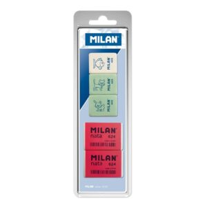 Milan Confezione da 5 Gomme, 3 Gomme Rettangolari 445 + 2 Gomme Rettangolari 624 Crema - Plastica - Colori Assortiti