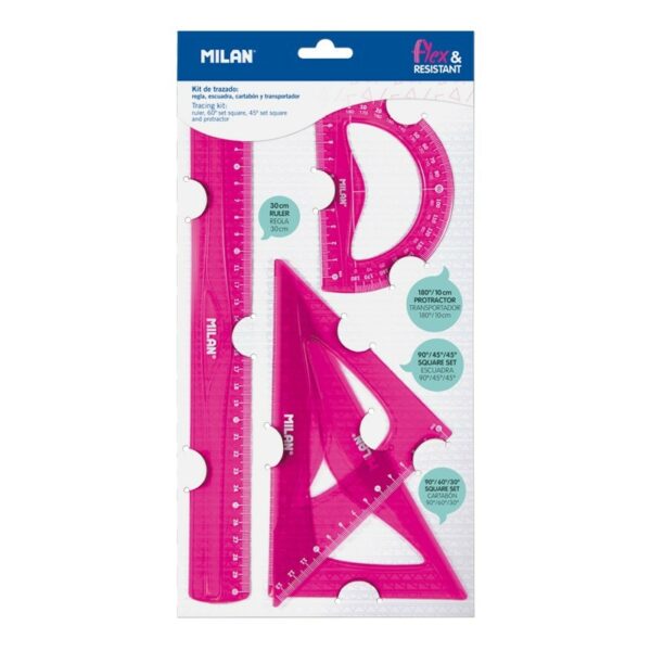 Milan Flex & Resistant Acid set di righelli 4 pz