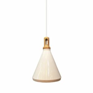 Modern Pendant Light Wooden Top Iron White Color D:250mm