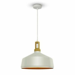 Modern Pendant Light Wooden Top Iron White Color D:350mm