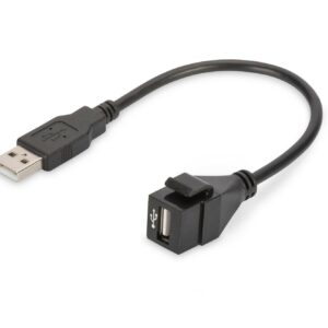 Modulo Keystone Usb 2.0 Femmina/Femmina Con Cavo 16 Cm Per Placche A Muro O Pannelli Patch