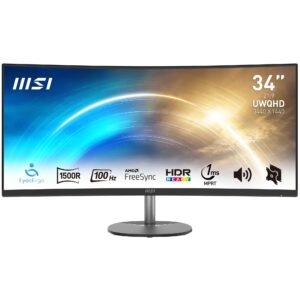 Mon 34"Va Led Mm Bk Qhd Usb Curve Msi Pro Mp341Cq 2Hdmi 1Dp 21:9