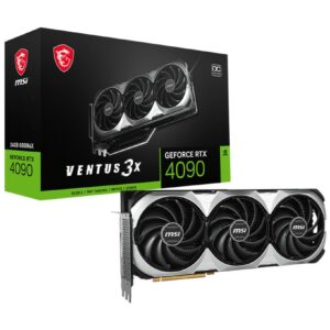 Msi Vga Geforce Rtx 4090, Rtx 4090 Ventus 3X E 24G Oc, 24Gb Gddr6, Hdmi/Dp*3, Atx, Triple Fan, Oc