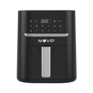 Muvip Friggitrice ad Aria Calda 4.5L 1600W Touch Screen - 10 Programmi Preimpostati - Cuocere con l 80% di Grassi in Meno - Pentola Antiaderente - Temperatura Regolabile 50-200ºC - Colore Nero