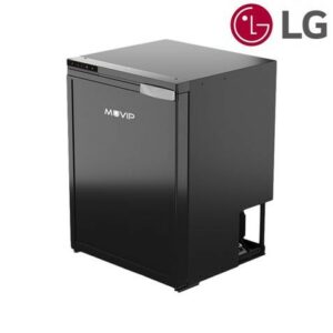 Muvip Frigorifero Fisso con Compressore LG 65L 60W - Collegamento 12/24V - Protezione Batteria Veicolo - Luce Interna LED - Temperatura Regolabile - Due Zone Fredde - Controllo da APP - Colore Grigio