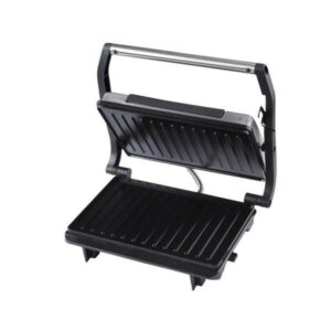 Muvip Grill Sandwich Maker 750W in Acciaio Inox - Piastra Superiore Inclinabile - Pressione Uniforme - Impugnatura Cold Touch