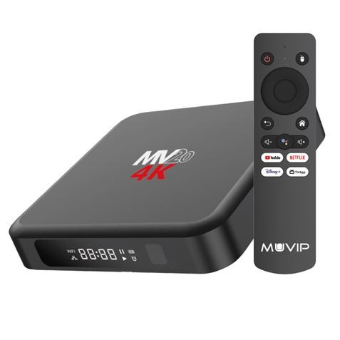 Muvip Mini PC Smart TV MV20 4K 5G - Android 12 - Quad Core - 4GB RAM - 32GB - Colore Nero