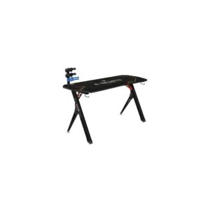 Muvip PRO900 XL Tavolo da Gioco Fibra di Carbonio con Illuminazione RGB - Tappetino da Gioco 900x566cm - Portabicchieri - Gancio per Cuffie - Misure 140x60x75cm