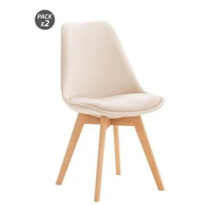 Muvip Pack 2 Sedie Design D400 - Tessuto Beige